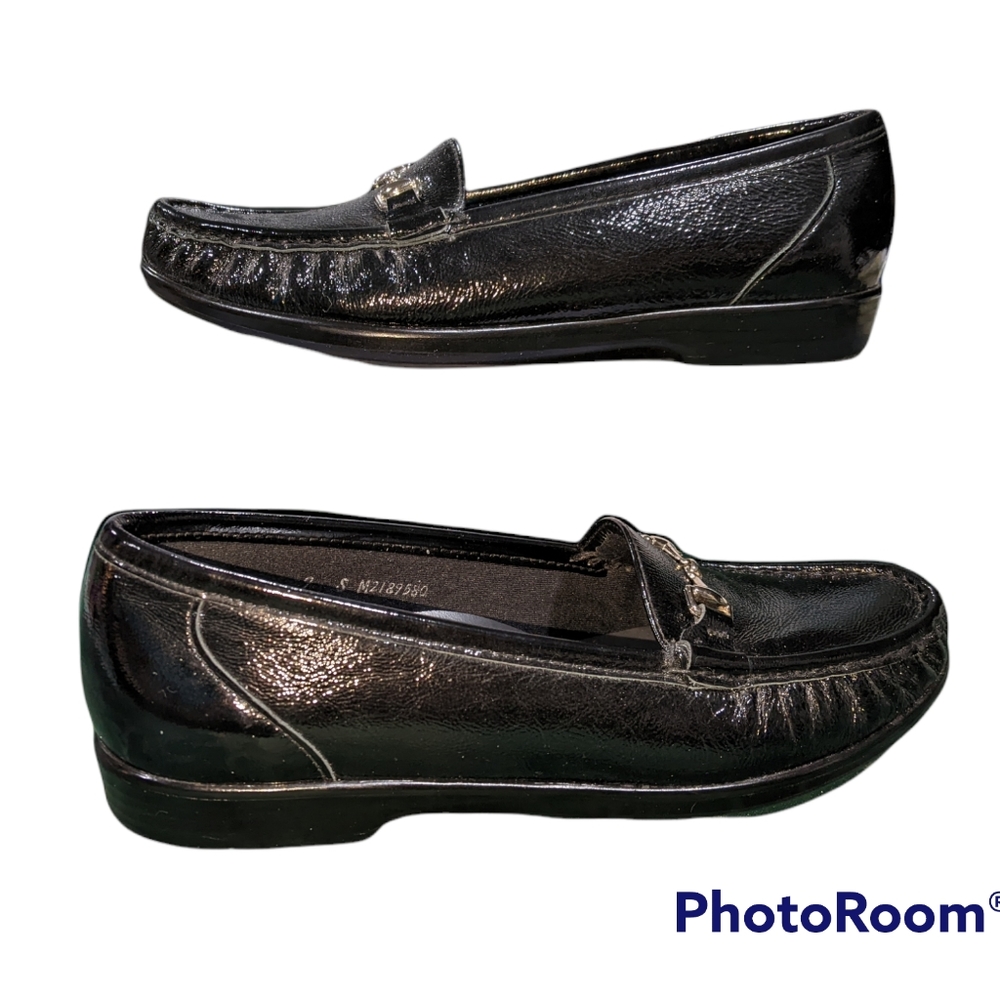 SAS Metro Black Patent Slip-on Loafers